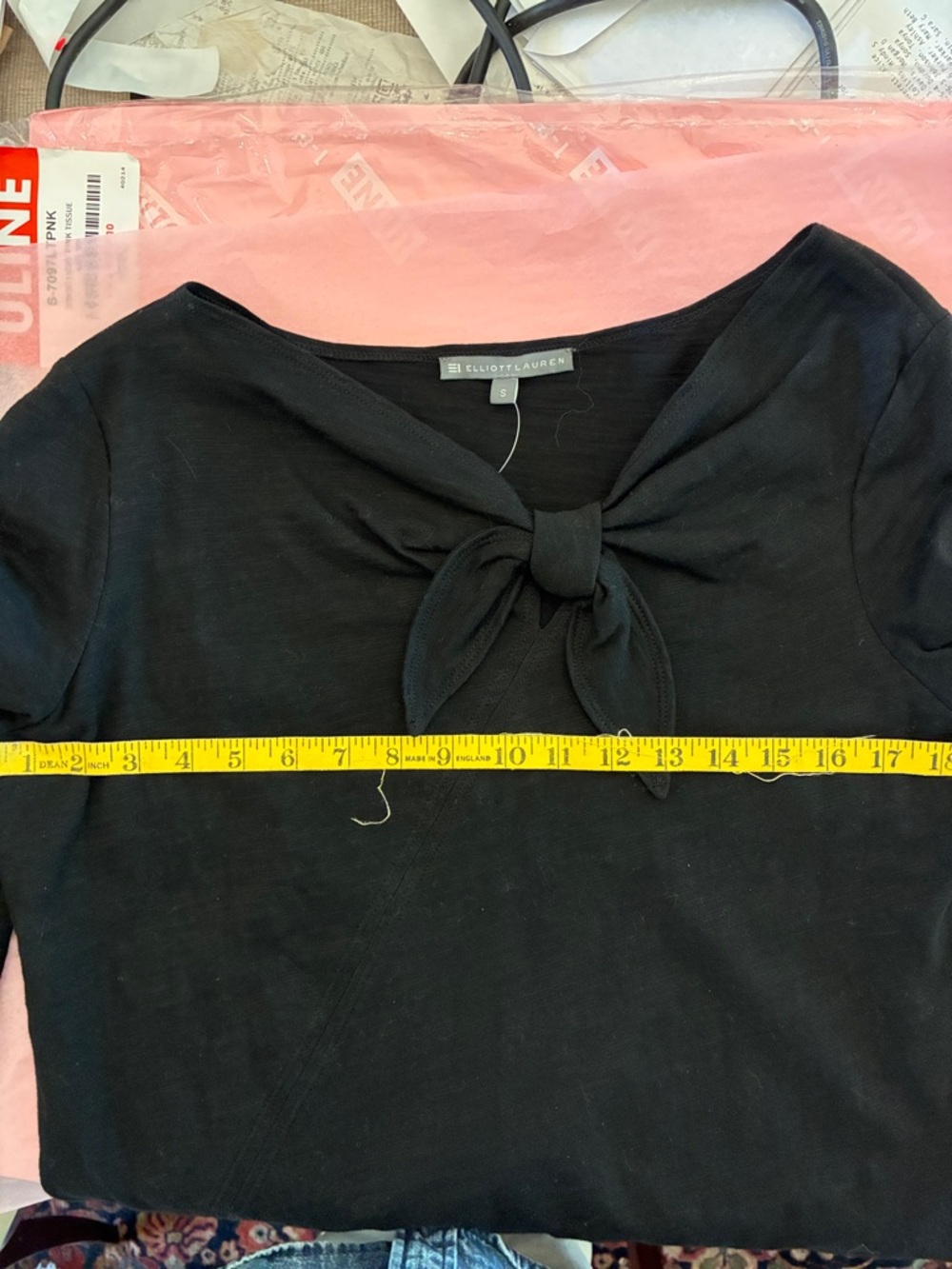 Elliott Lauren 3/4 Sleeve Bow Front Tee - Picture 3 of 3
